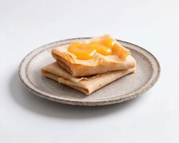 Гречневые блинчики с муссом из кураги