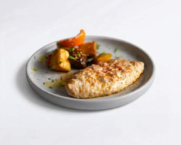 Котлета куриная на пару и овощное рагу 