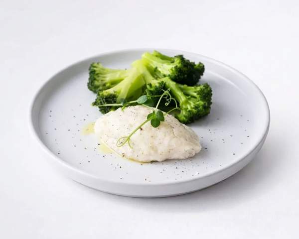 Котлета куриная паровая со шпинатом и брокколи