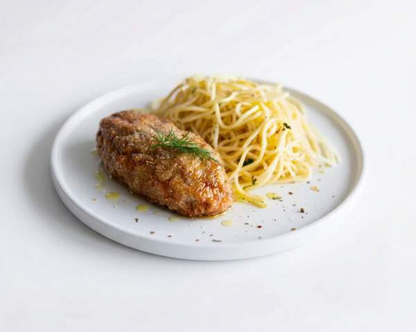 Котлета пожарская с макаронами