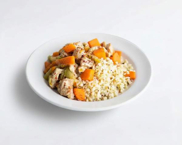 Индейка с овощами и плов овощной из булгура