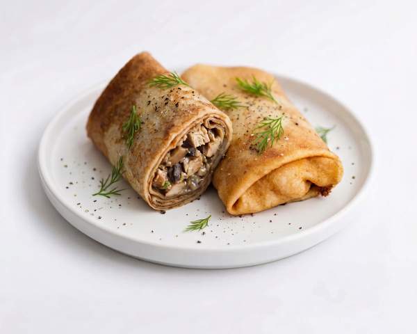 Блинчики с курицей в сметане
