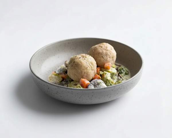 Рыбные фрикадельки с гарниром из брюссельской капусты и грибами
